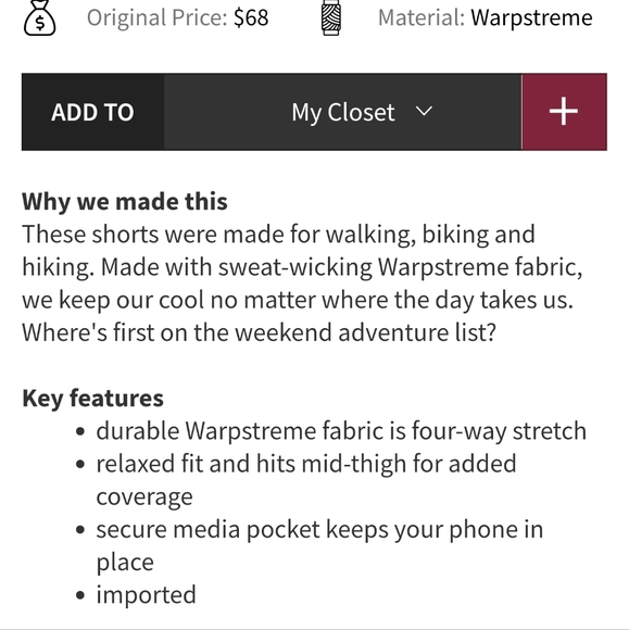 Lululemon Long Story Shorts - Picture 4 of 9